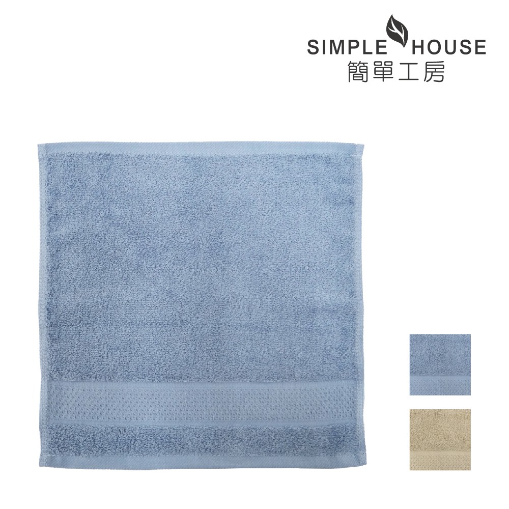 【簡單工房】美國棉雅致緞檔方巾 34x34cm 100%棉 台灣製造