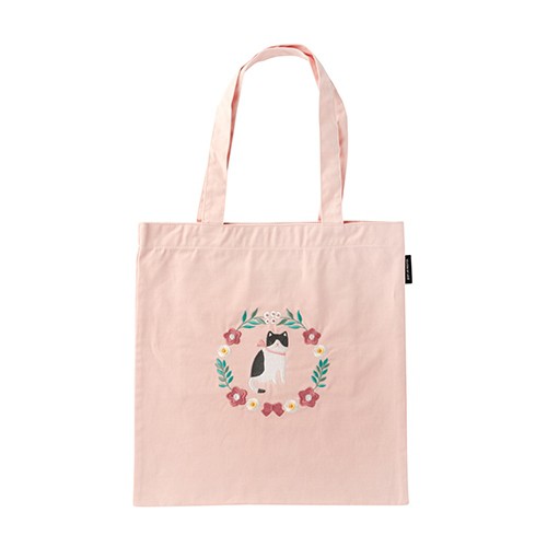 [ARTBOX OFFICIAL] 貓與花刺繡環保袋 (粉色)