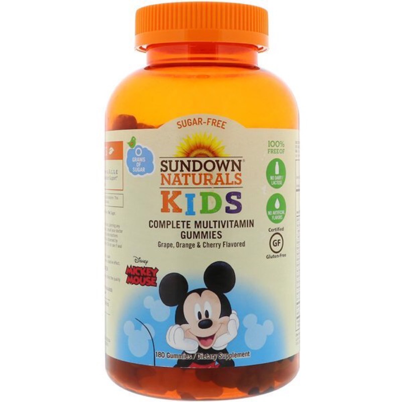 代購美國空運 Disney 迪士尼米老鼠兒童綜合維他命軟糖 軟糖 180顆 有葡萄 、橙、櫻桃口味【buy貨公司】