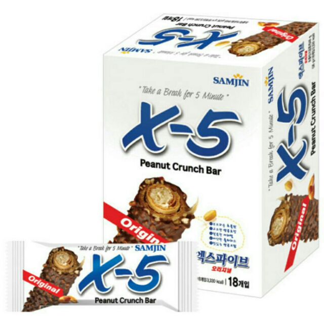 即期特價 韓國 空運現貨 SAMJIN X-5 花生巧克力酥心捲  脆心花生巧克力棒 36g/條