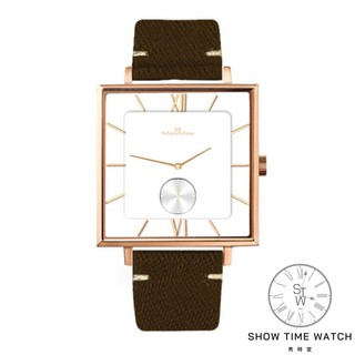 Max Max 極簡約方塊羅馬時刻腕錶-皮帶/白面玫瑰金 MAS7033-2 [ 秀時堂 ]