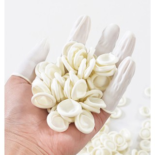 白色乳膠手指套 防靜電 拋棄式指套 一次性使用 無粉乳膠手指套 矽利康 修邊 塗抹 手指套 美睫 紋繡 美容師