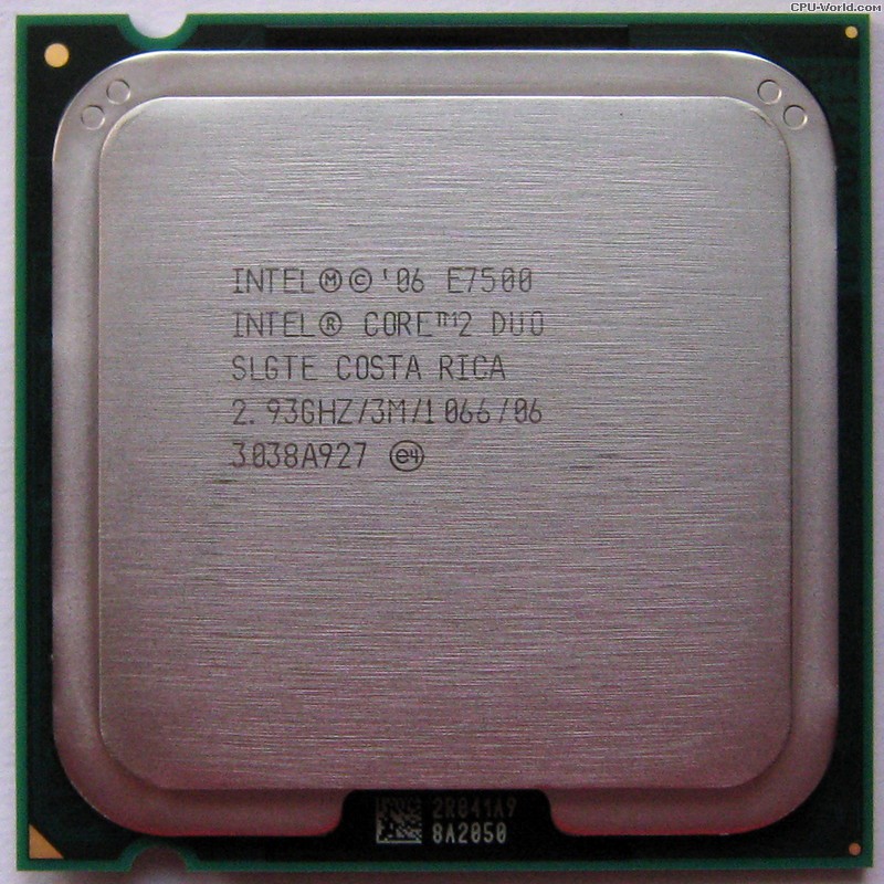 Intel Core 2 Duo E7500 雙核心775腳位處理器、3M快取、2.93G、1066MHz、散裝無含風扇