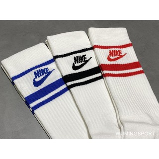 【WUMING_SPORT】現貨 NIKE Essential Socks 運動襪 休閒襪 長襪 白 條紋 DX5089