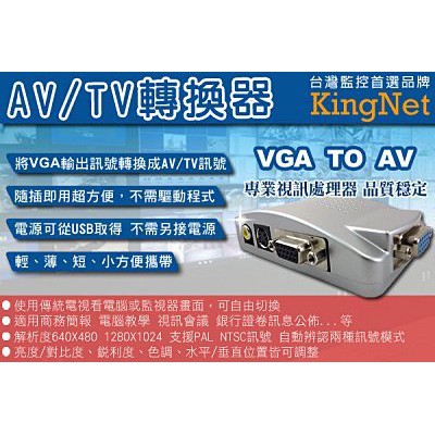 VGA轉AV訊號轉換 DVR主機/監視器轉接到傳統螢幕 監視器材攝影機 DVR 鏡頭