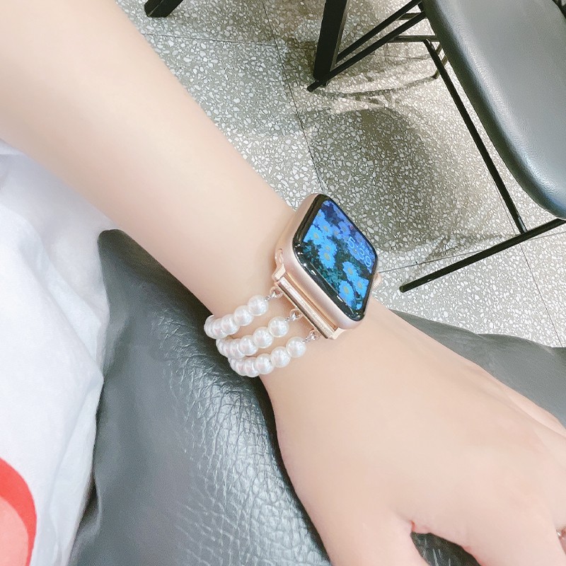 壹灣出貨 小香風珍珠錶帶適用apple Watch 錶帶iwatch 1 2 蝦皮購物
