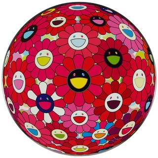 已售出) 村上隆版畫最夯系列圓球300版村上隆日本畫廊購入，保證正版 
