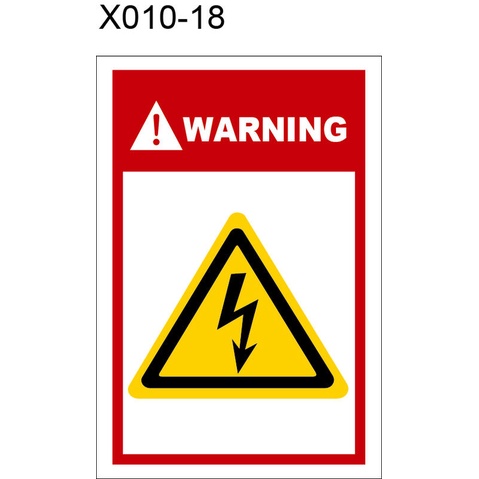 警告貼紙 X010-18 電擊危險 觸電注意 高壓危險 4x6cm 極黏貼紙+亮膜 庫存現貨出清 單張零售