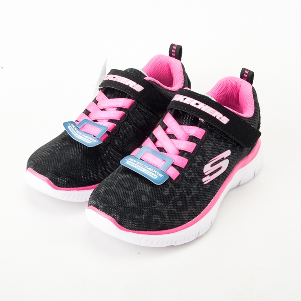 六折出清~Skechers 女童系列 SUMMITS 兒童慢跑鞋-黑/粉 302072LBKNP  現貨