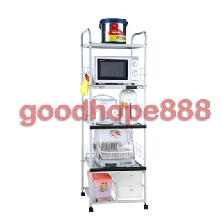 Goodhope-愛樂美-第五代-SA-12502五-安全斷電五層電器微波爐架/烤箱電鍋架(雙拉板.二抽.米箱)-DIY