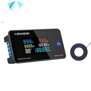 Keweisi, KWS-AC300 數字電壓表 AC 50-300V 電壓 45-65Hz 功率計 LED 瓦表 0-