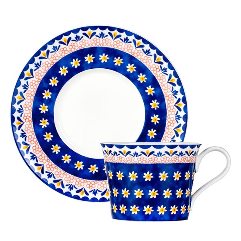 咖啡杯/花茶杯(6杯6碟組) - 附杯架 英國 Royal Duke  骨瓷杯 民宿 居家 送禮 咖啡店 早午餐 雜貨王