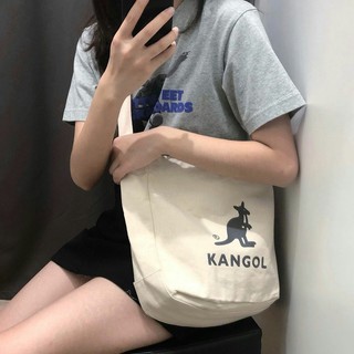 Kangol 帆布包 袋鼠 托特包 ins風 休閒 側肩包 女生包包 休閒帆布包 單肩斜挎包 學生帆布包 韓國代購