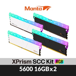 Manta SCC DDR5 5600 32G(16GX2) RGB桌上型超頻記憶體+RGB虛擬燈條2支 (黑/白)
