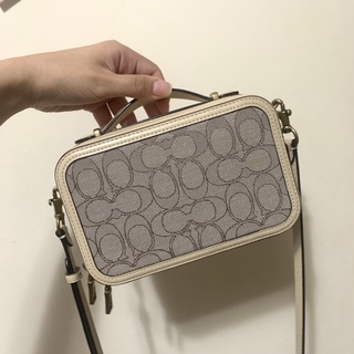 COACH Alie系列專櫃款提花斜背包/腰包 兩用相機包