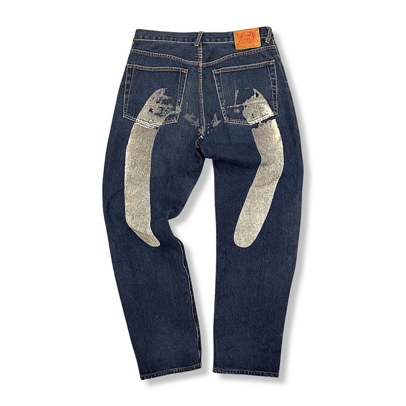 派駁古著/ Vintage Evisu Jeans No.2, Lot 0001 Daicock4👺福神No2直筒牛仔褲