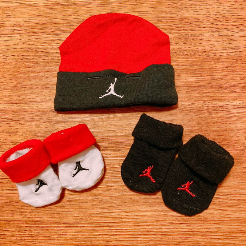 Air Jordan 新生兒 襪帽組 baby帽子 baby襪子