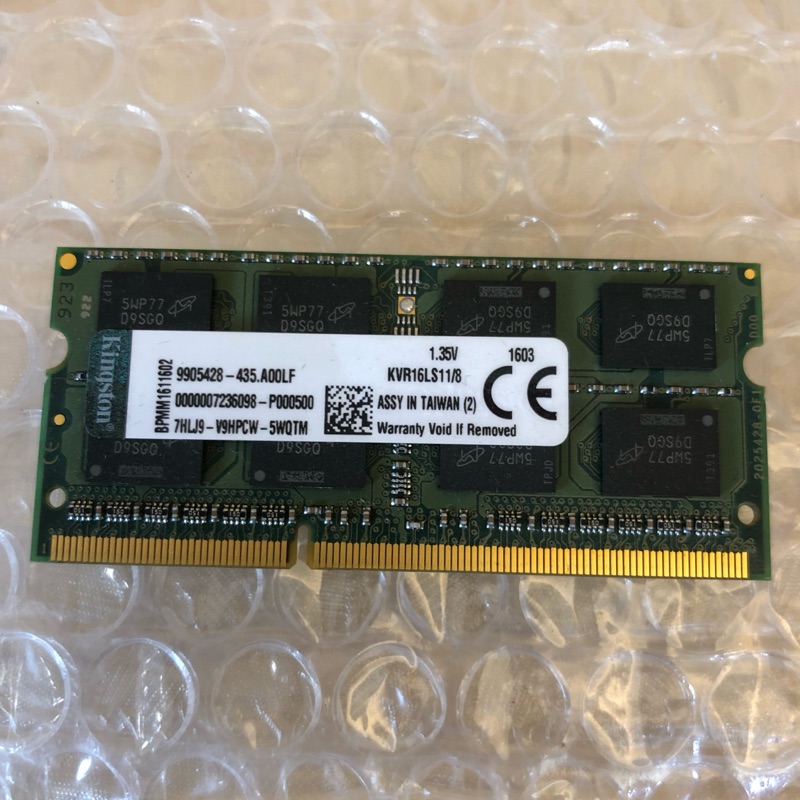 Kingston DDR3 1600 8g 筆記型 1.35V