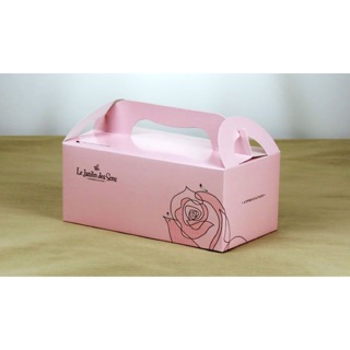 【嚴選SHOP】🍰粉玫瑰 手提餐盒（中） 外帶盒 蛋糕盒 包裝盒 紙盒 烘焙 外帶提盒【C043】