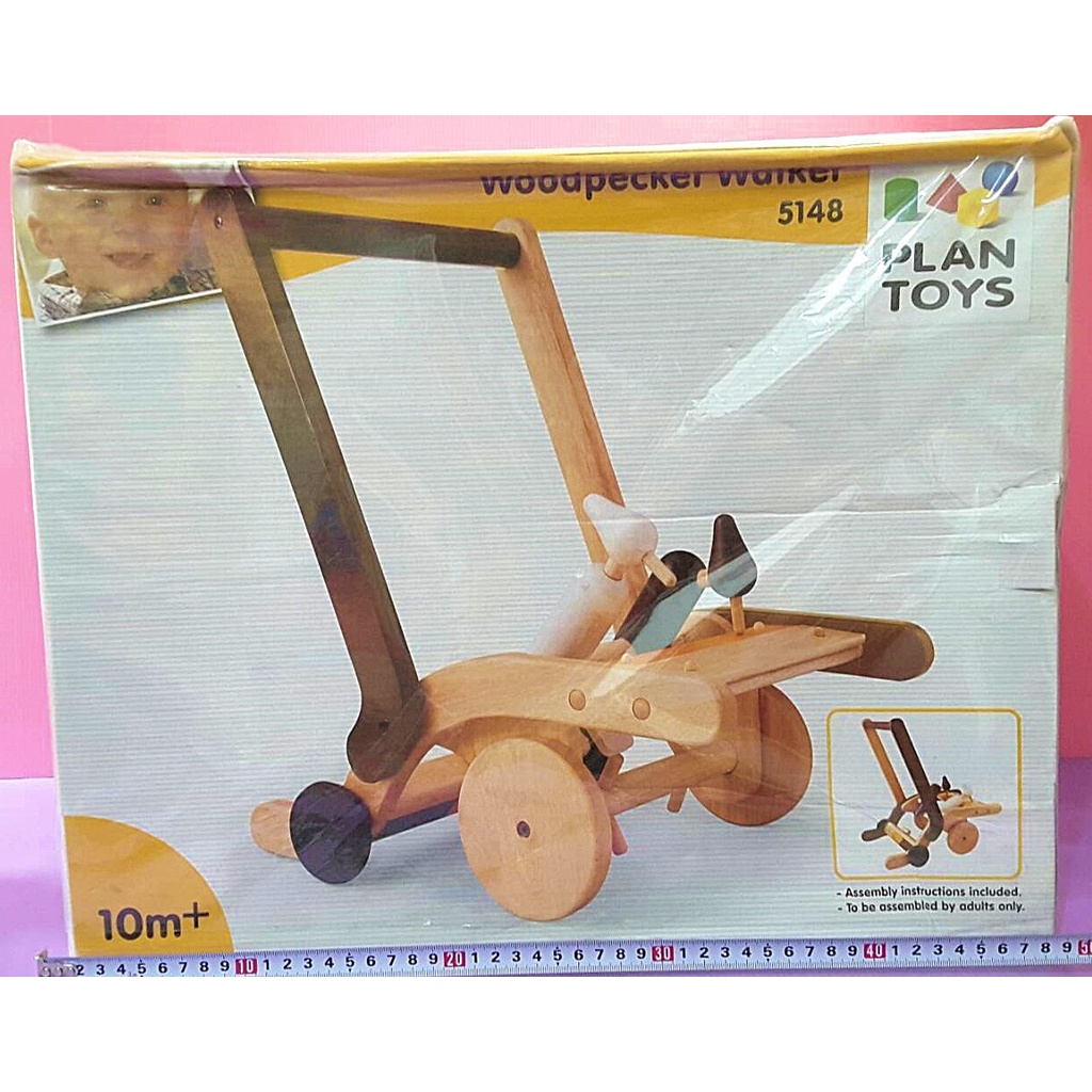 Mika💛PLAN TOYS 5148 啄木鳥推步車（需郵寄，全新盒損）嬰幼兒 學步車 Plantoys