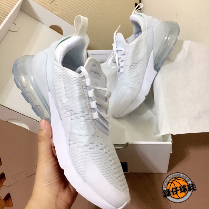 【 鋒仔球鞋 】NIKE AIR MAX 270 全白 大氣墊 網布 透氣  女款 慢跑鞋 AH6789-102 特價