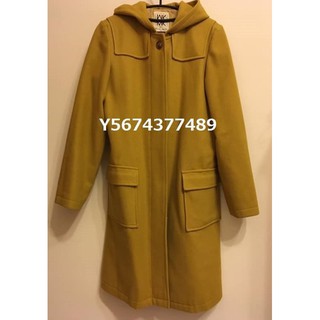 I-319/USED＜日本MICHEL KLEIN 芥黃色連帽大衣外套＞40