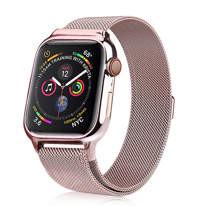 Apple Watch 6 錶帶 米蘭尼斯錶帶 帶同色保護殼 時尚運動款 米蘭尼斯錶帶 38 40 42 44 mm