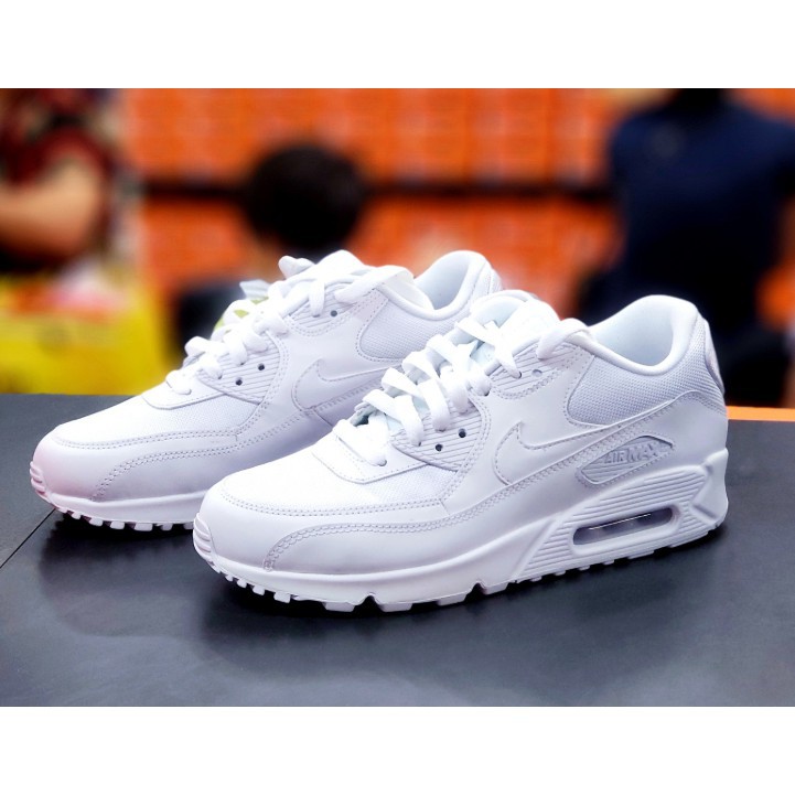 正貨爆款nike Air Max 90 白全白氣墊復古經典慢跑鞋男女鞋537384 111