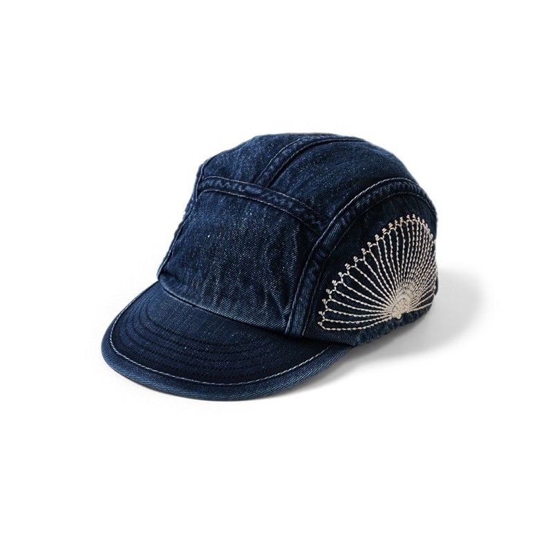 KAPITAL 10ozIDG×IDGデニム　キャンプCAP（風呂敷刺繍）— 帽子 鴨舌帽