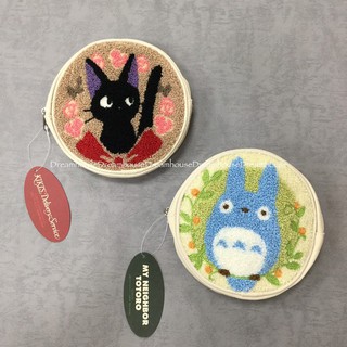 日本帶回 宮崎駿 龍貓 豆豆龍 魔女宅急便 黑貓kiki jiji 刺繡 圓形 萬用包 隨身包 化妝包 收納包 小物包