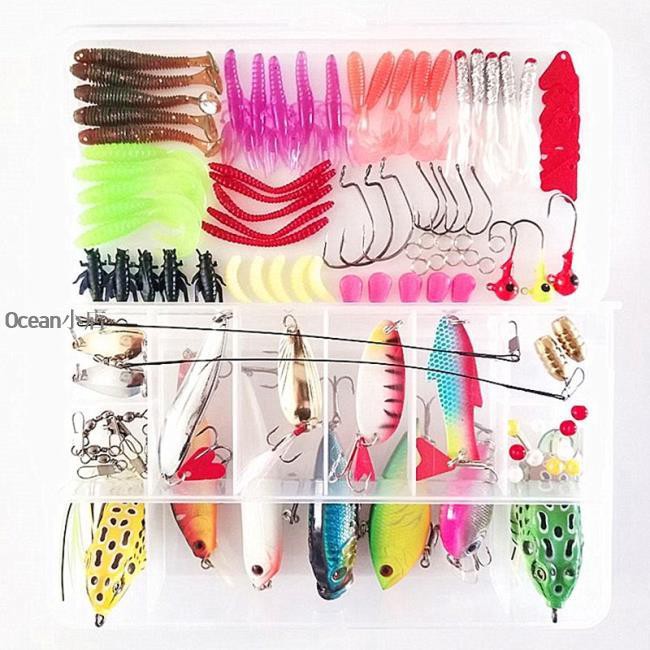 假餌亮片軟餌米諾109件路亞餌套裝全泳層淡水仿生餌軟蟲vib 呆呆海水魚餌 Ocean小店 蝦皮購物