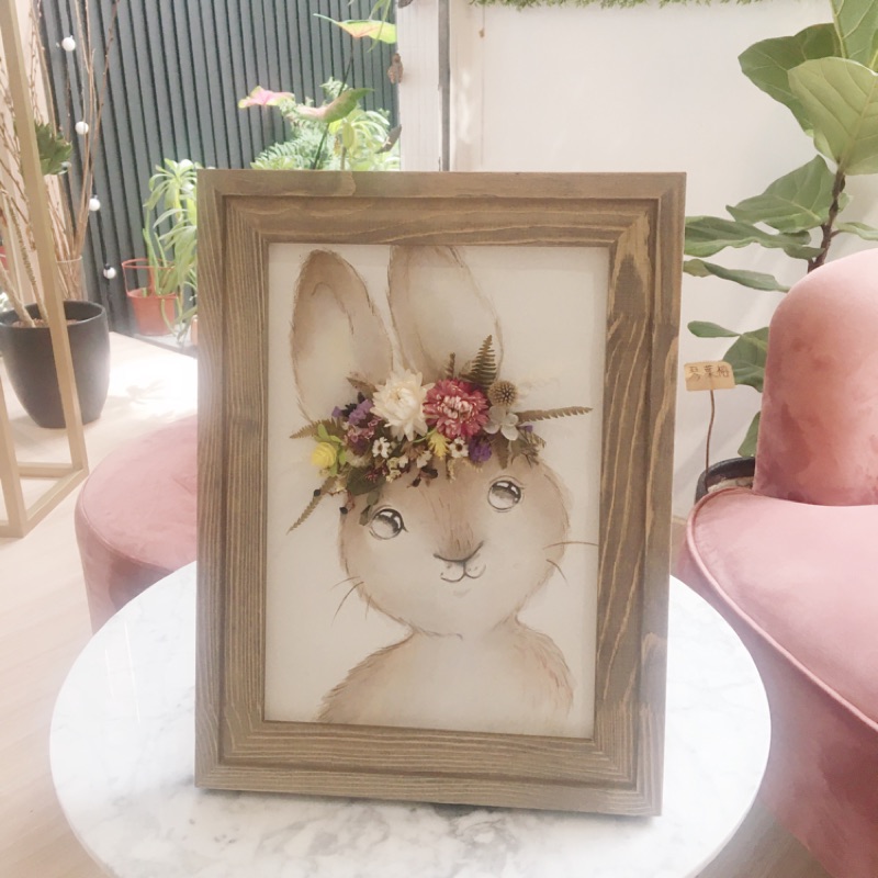 《金卉植物工坊》手繪水彩乾燥花相框