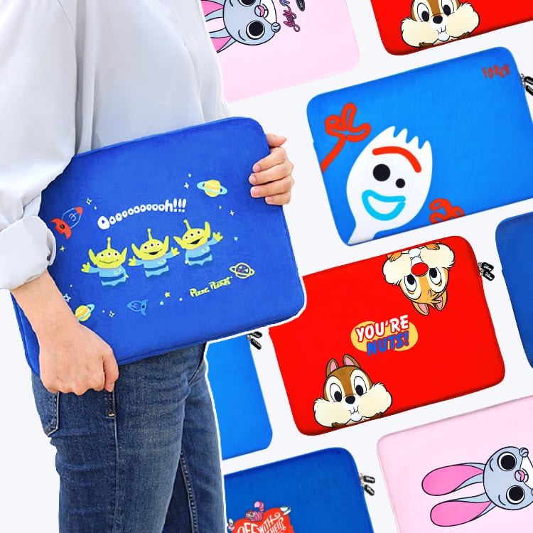 韓國正版KR 迪士尼角色筆電平板收納包 收納袋 iPad收納包 筆電包 電腦收納包 玩總 三眼怪 叉奇 奇奇蒂蒂