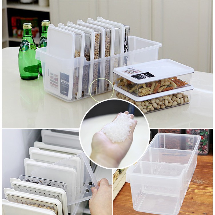 韓國進口昌信冰箱保鮮儲物盒帶蓋冷凍密封盒收納保鮮盒9件套 框 蝦皮購物