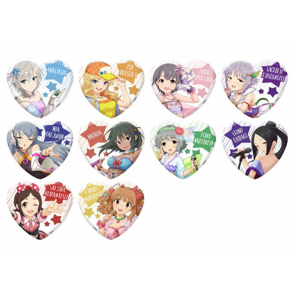 現貨日版偶像大師灰姑娘女孩愛心形狀徽章vol 2 成宮由愛柊志乃村松櫻 蝦皮購物