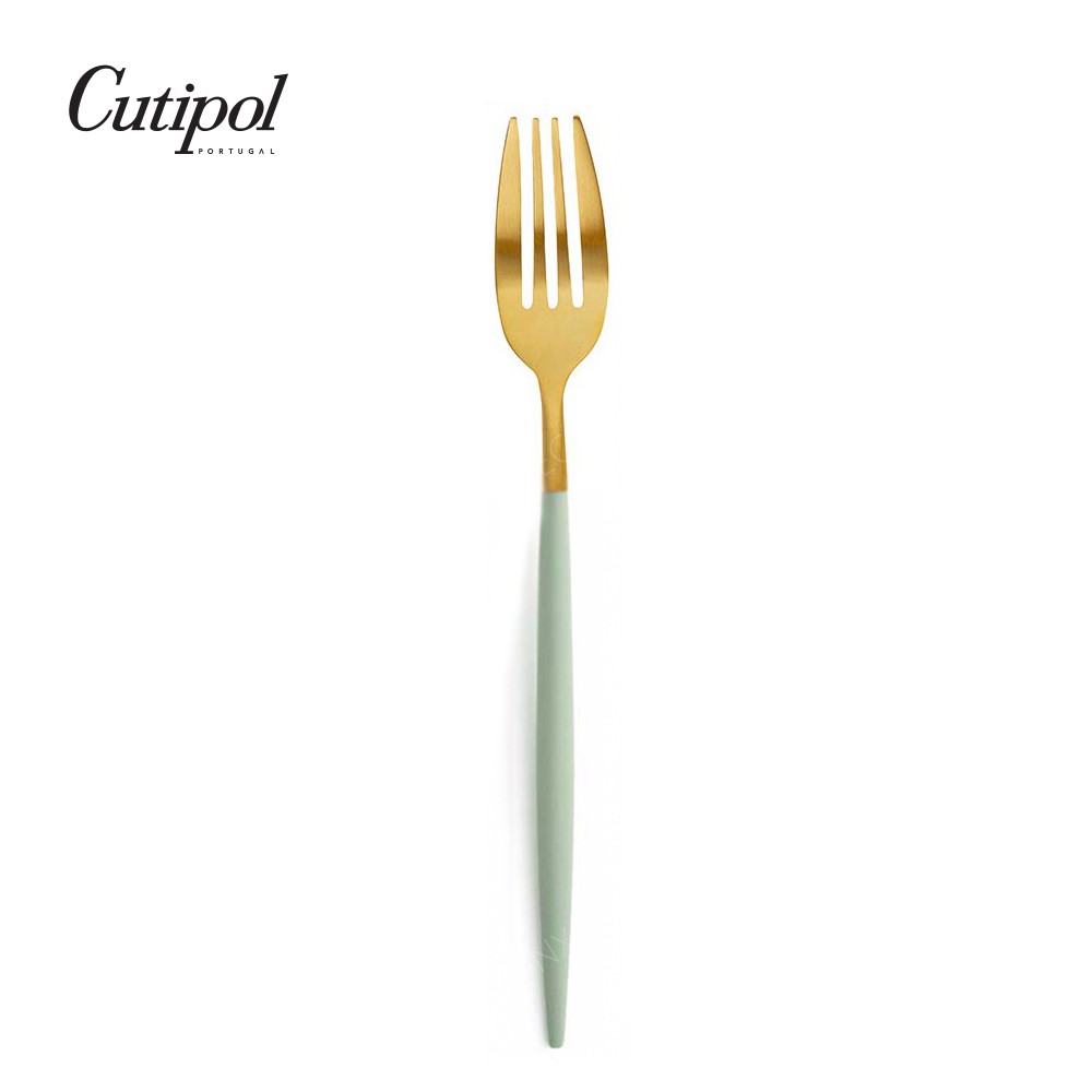 【Cutipol】全新MIO系列-青玉金霧面不銹鋼-主餐叉 葡萄牙手工餐具