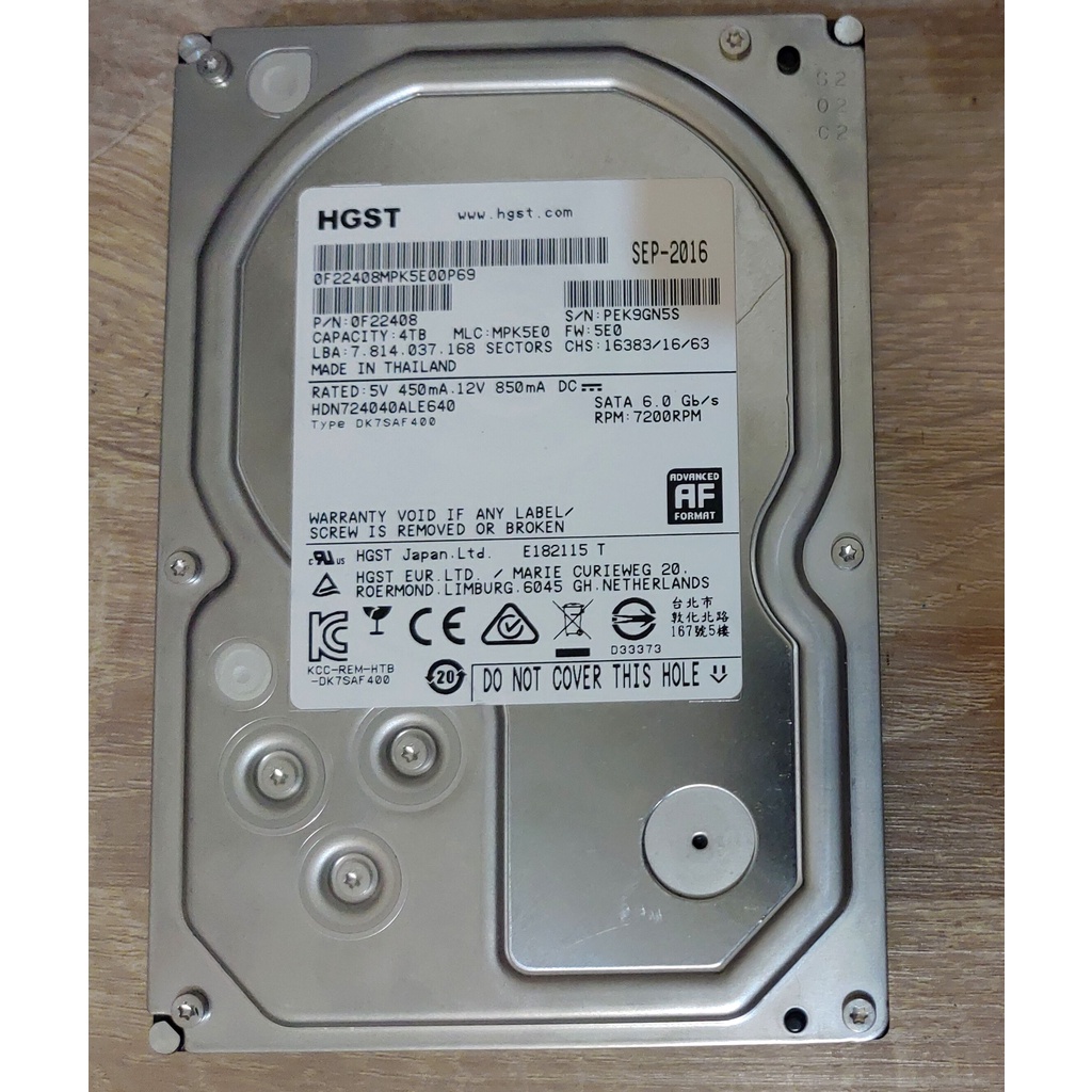 HGST HDN724040ALE640 4T 硬碟 HDD 4TB