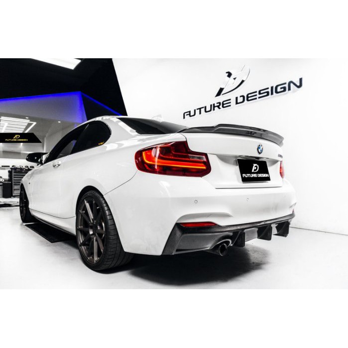 【Future_Design】BMW F22 MTECH 專用 FD 抽真空 卡夢 雙邊單出 後下巴 現貨
