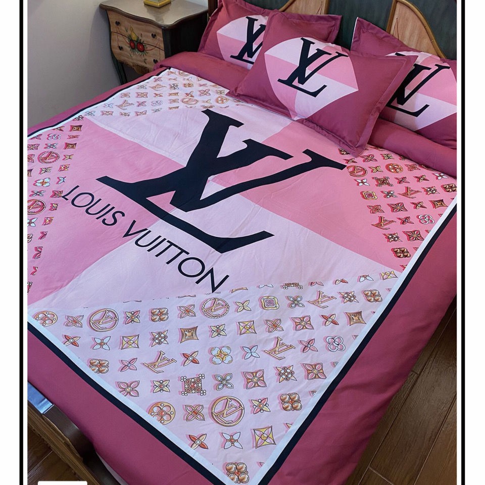 小圓 潮牌四件套純棉床單被套床上用品 潮牌四件套高檔大牌花型數碼印花不褪色摩卡棉雙人被套米老鼠小香