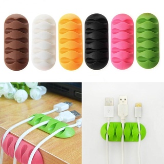 USB 電纜整理器繞線器耳機支架線夾辦公室桌面電話電纜矽膠紮帶固定器電線管理