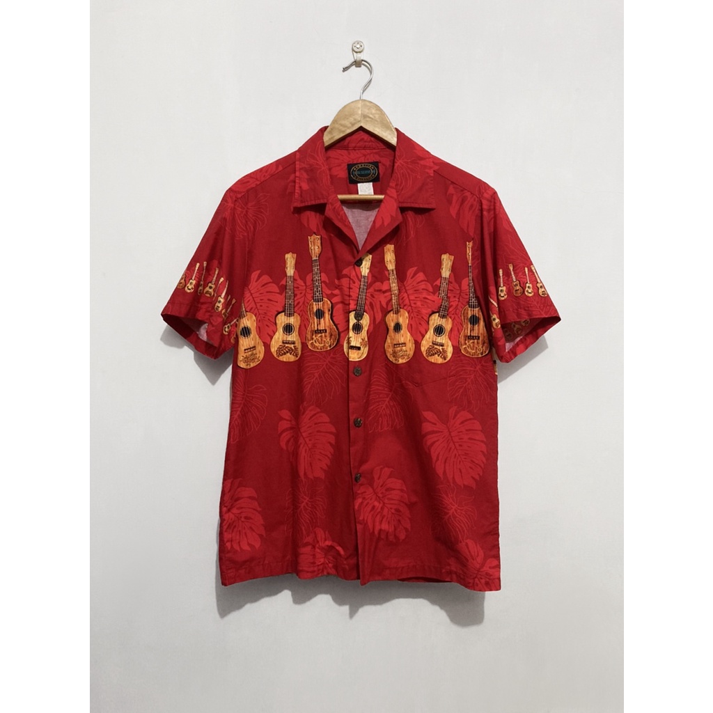 古著 vintage 90s Ukulele Hawaiian Aloha Shirt 烏克麗麗 夏威夷衫 短袖 襯衫