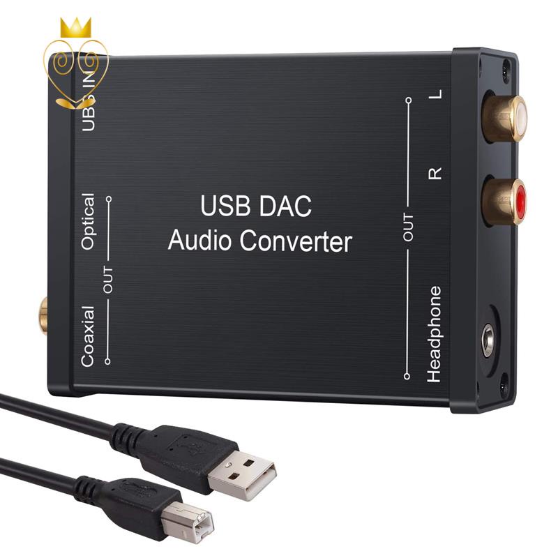 Usb 轉 SPDIF 同軸 RCA 和 3.5mm 耳機插孔轉換器 USB DAC 光纖音頻適配器 USB DAC P