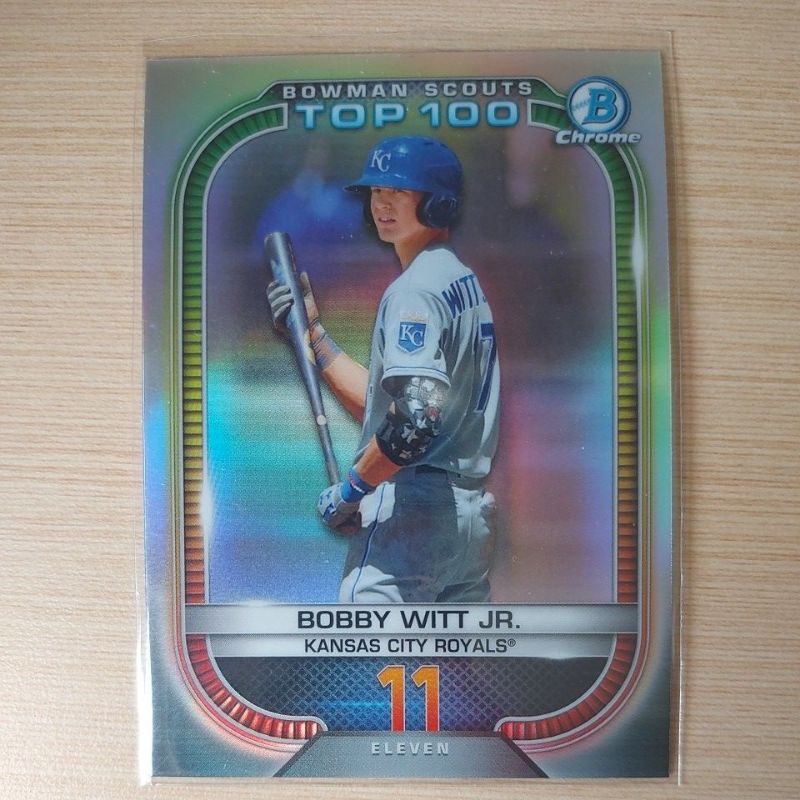 2021 MLB Topps Bowman Chrome Bobby Witt Jr. TOP100 銀亮金屬卡 球員卡