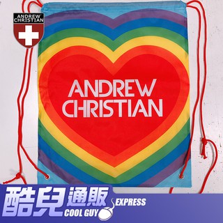 美國 Andrew Christian 彩虹心型隨身後背包 Pride Heart Rainbow Backpack