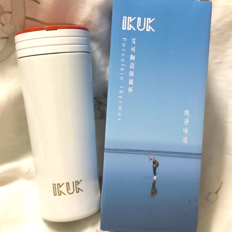 IKUK 艾可陶瓷保溫杯 保溫瓶 清新氣質白 簡約蕃茄紅 300ml 硬白瓷 304不鏽鋼 原廠正品