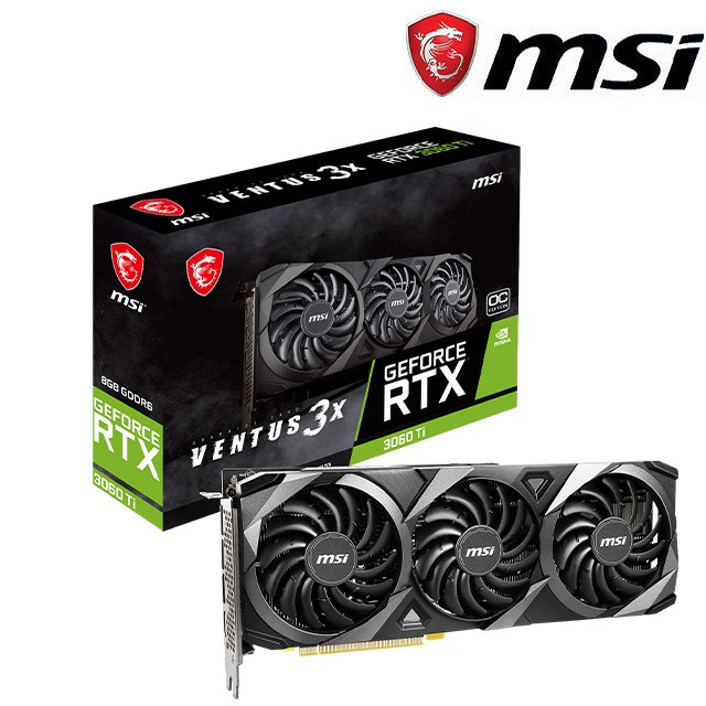 (可刷卡分期) 微星MSI RTX 3060 Ti 8G VENTUS 3X OC LHR顯示卡