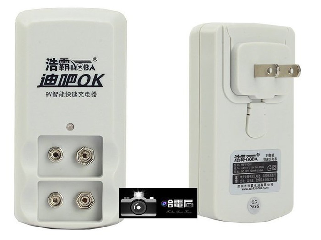 蘆洲(哈電屋) GN 9V 800mAh 鋰電池2顆+浩霸 9V 鋰電池 專用 充電器 遙控器 遙控車 麥克風