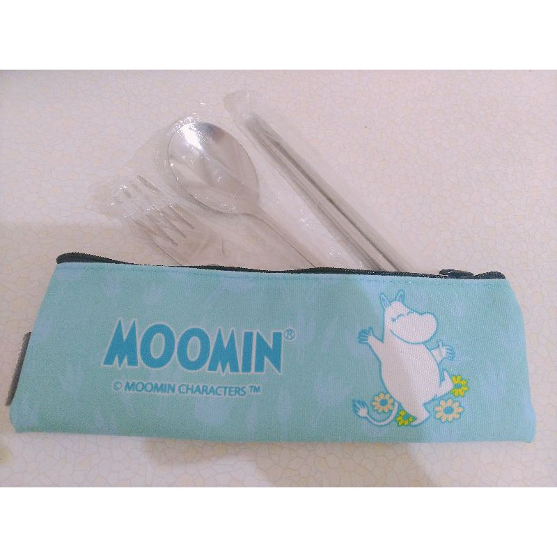 moomin 嚕嚕咪 不鏽鋼 環保 旅行 餐具組 三件組 湯匙 筷子 叉子 布套