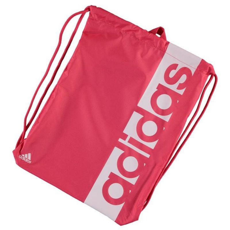 ADIDAS 大字系列簡約束口輕便後背包 束口袋 束口包 淺粉紅色