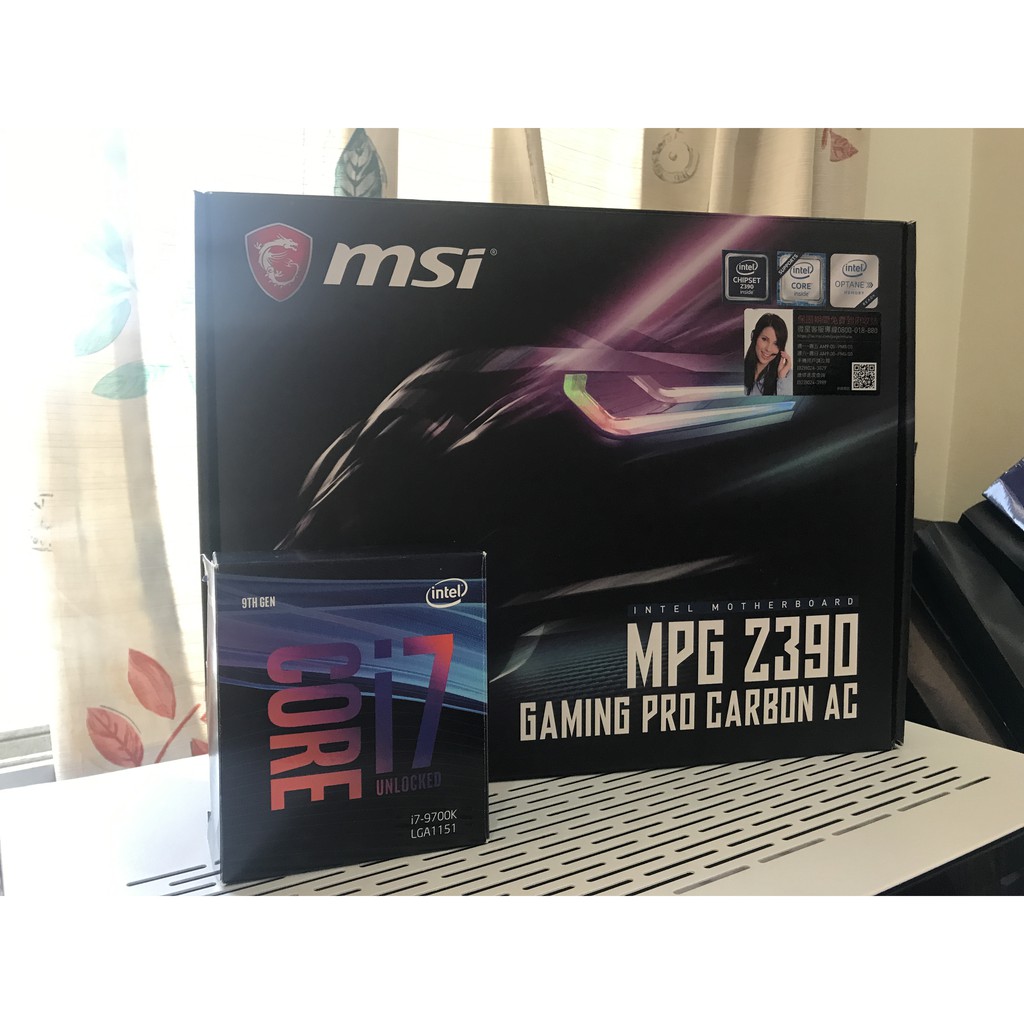 MSI MPG Z390 GAMING PRO CARBON AC主機板+INTEL I7 9700K CPU(總代理)